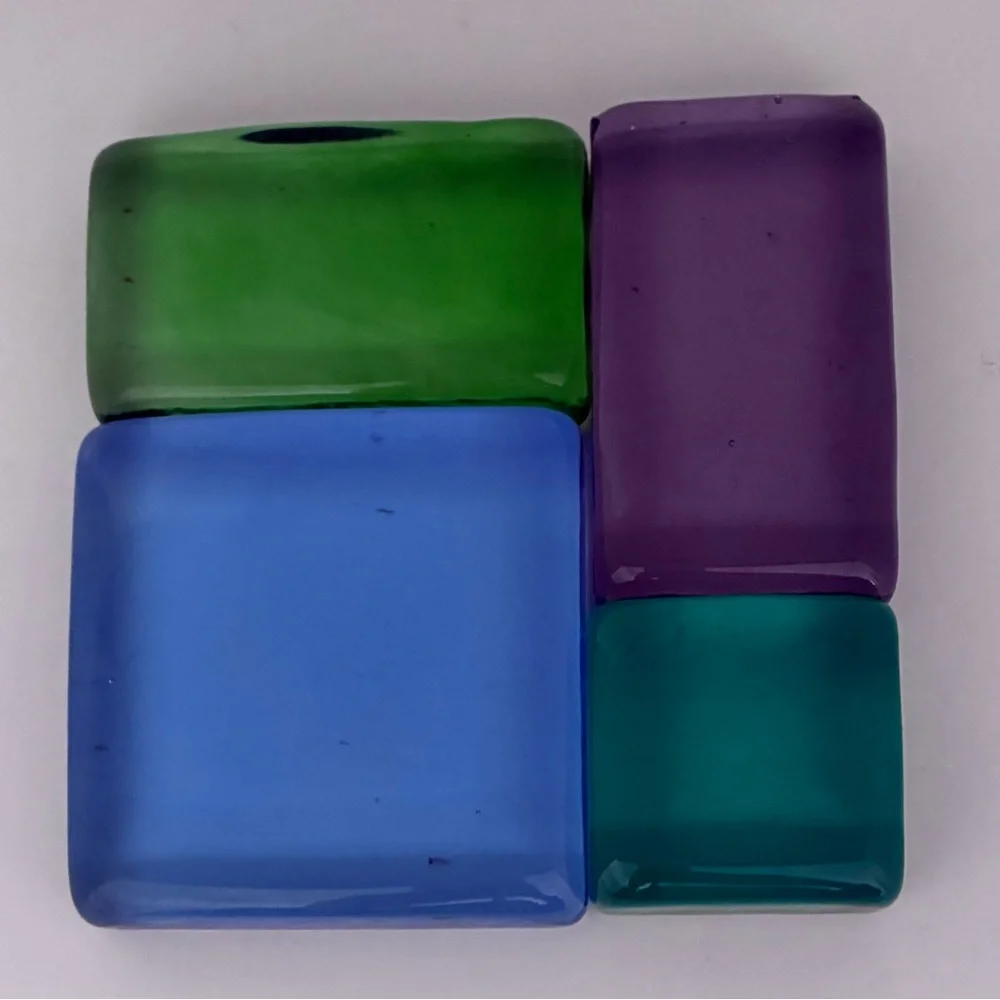 NWT Mosaic Puzzleweights Glass Paper Weights, by Design Ideas, Boxed